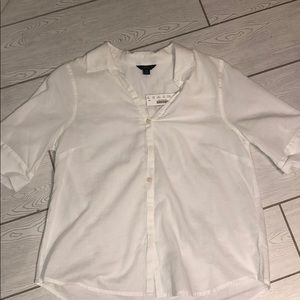 BRAND NEW white collared cotton blouse